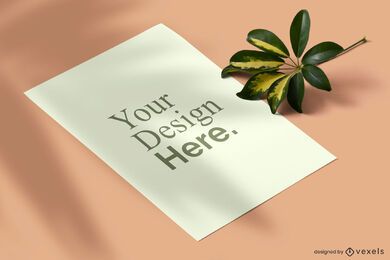 Isometric Nature Poster Mockup Design