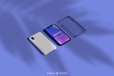 iPhone Case Isometric Mockup Set iPhone Case Isometric Mockup Set