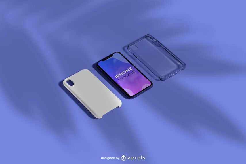 iPhone Case Isometric Mockup Set iPhone Case Isometric Mockup Set