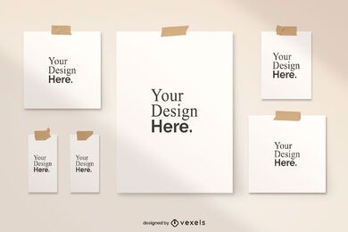Taped poster mockup set design
