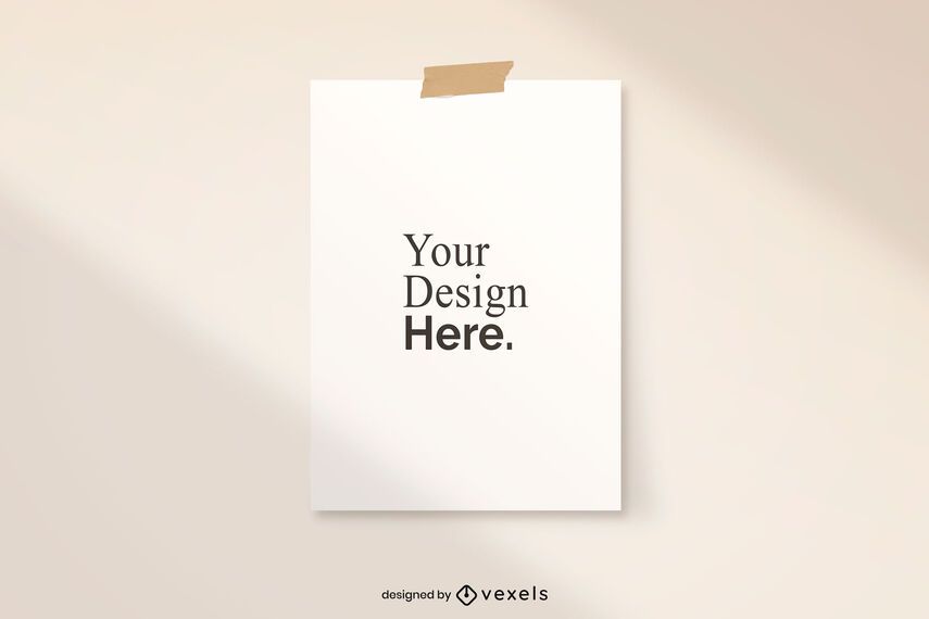 Taped poster mockup design Taped poster mockup design