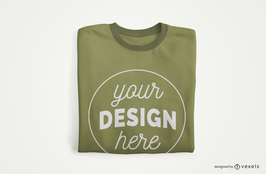 Camiseta plegada Merch Mockup Camiseta plegada Merch Mockup