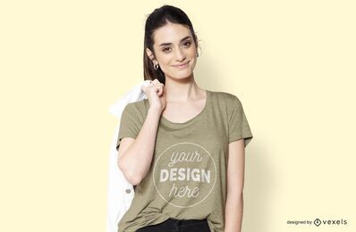 Girl with jacket t-shirt design Girl with jacket t-shirt design