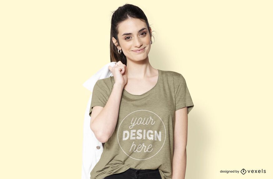 Menina com design de jaqueta e camiseta Menina com design de jaqueta e camiseta