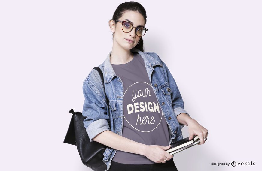 Student wearing t-shirt mockup Student wearing t-shirt mockup