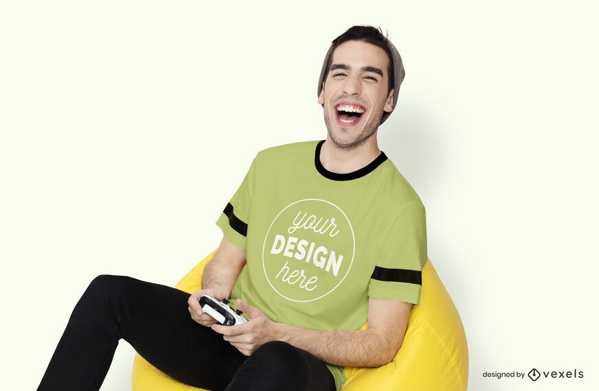 Download Gamer Guy T-shirt Mockup - PSD Mockup Download