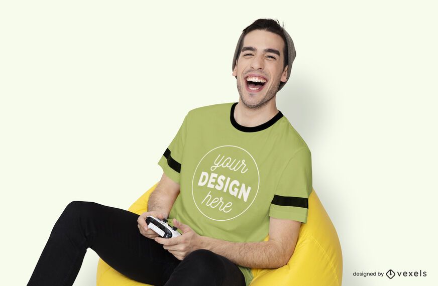 Download Gamer Guy T-shirt Mockup - PSD Mockup Download