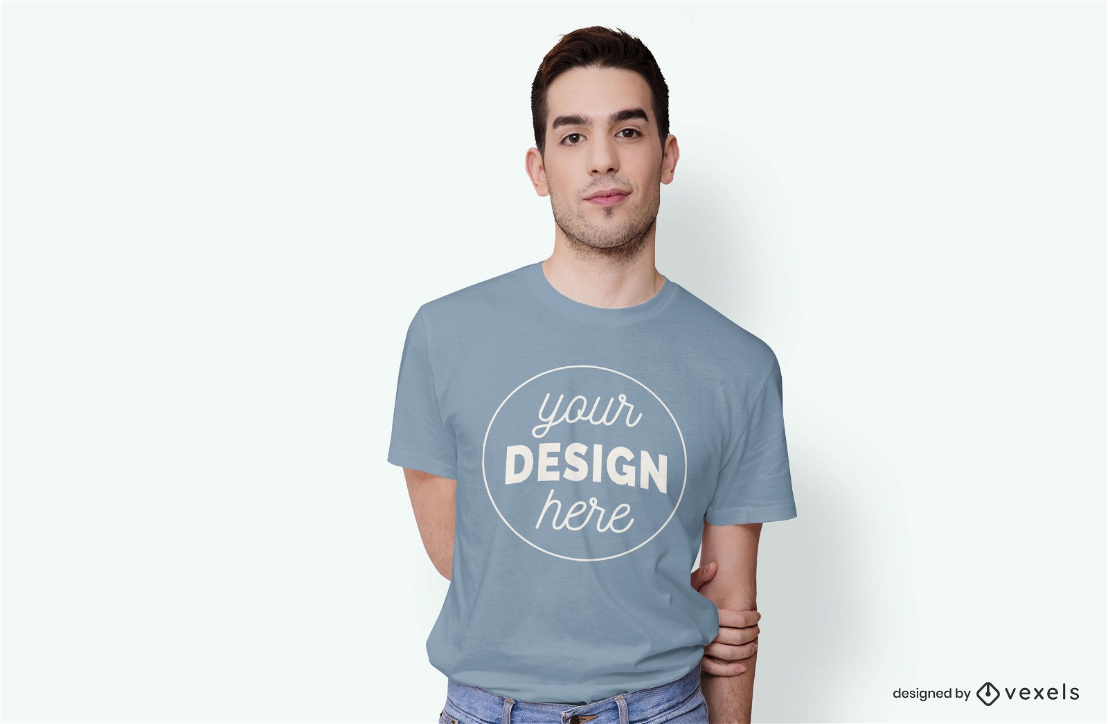 Male model t-shirt mockup design