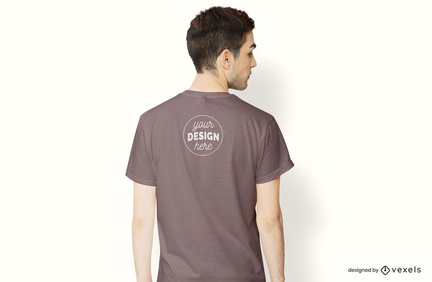 Modelo de maqueta de camiseta trasera Modelo de maqueta de camiseta trasera