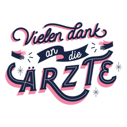 Doctores gracias letras alemanas Diseño PNG
