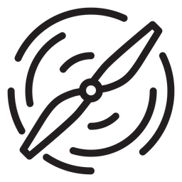 Icono de trazo de hélice de drone