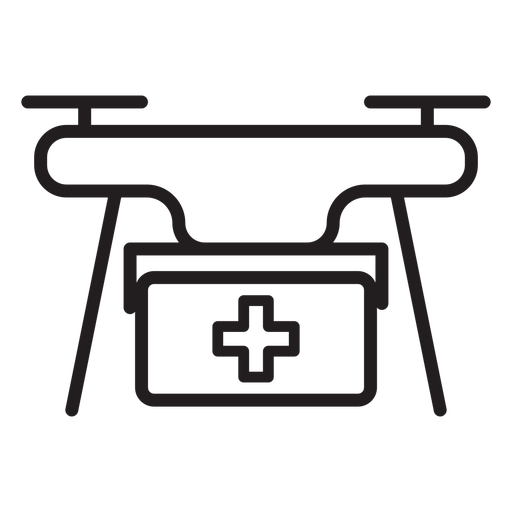 Botiquín de primeros auxilios icono de trazo de drone Diseño PNG