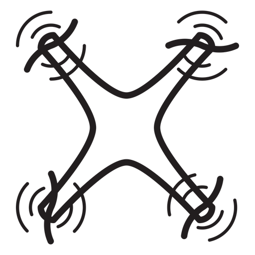 Flying quadcopter drone stroke icon PNG Design