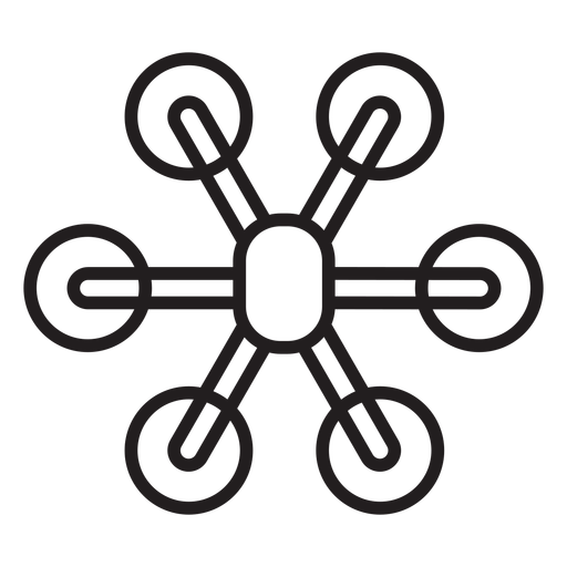 Icono de trazo de drone hexacopter Diseño PNG
