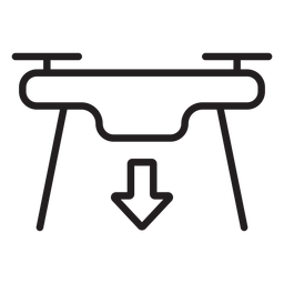 Icono de trazo de drone de aterrizaje Diseño PNG
