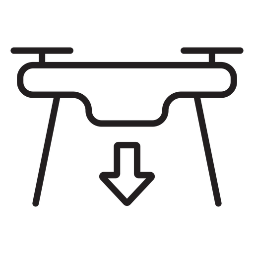 Icono de trazo de drone de aterrizaje Diseño PNG