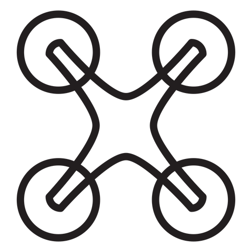 Icono de trazo de drone Quadcopter Diseño PNG