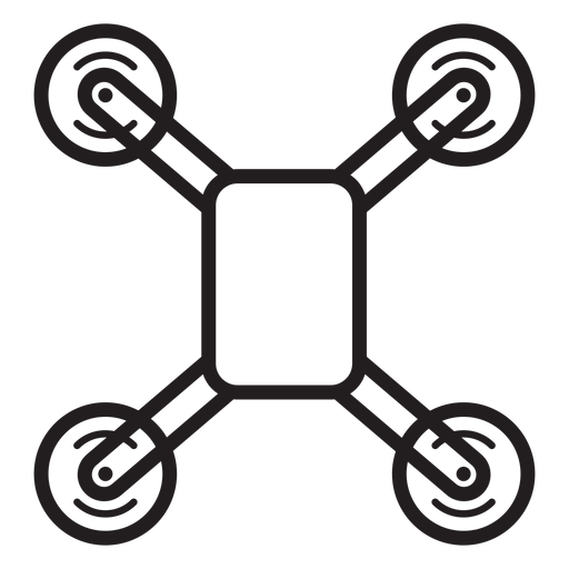 Icono de trazo de vista superior de drone quadcopter