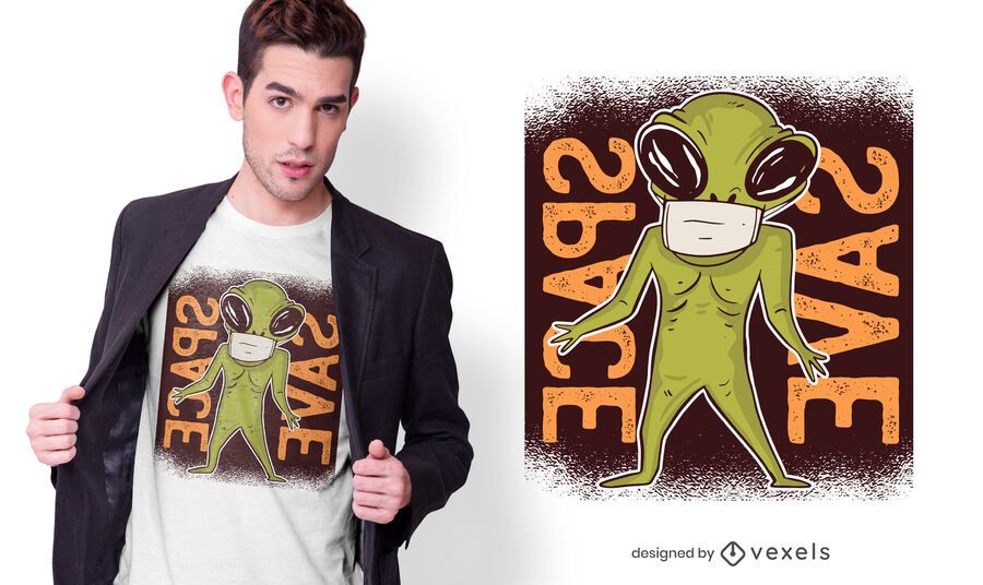 Facemask alien t-shirt design Facemask alien t-shirt design