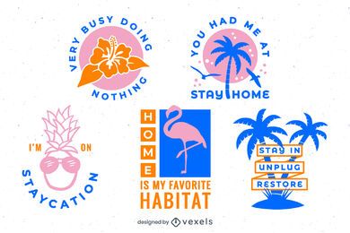 Conjunto de emblemas de Staycation