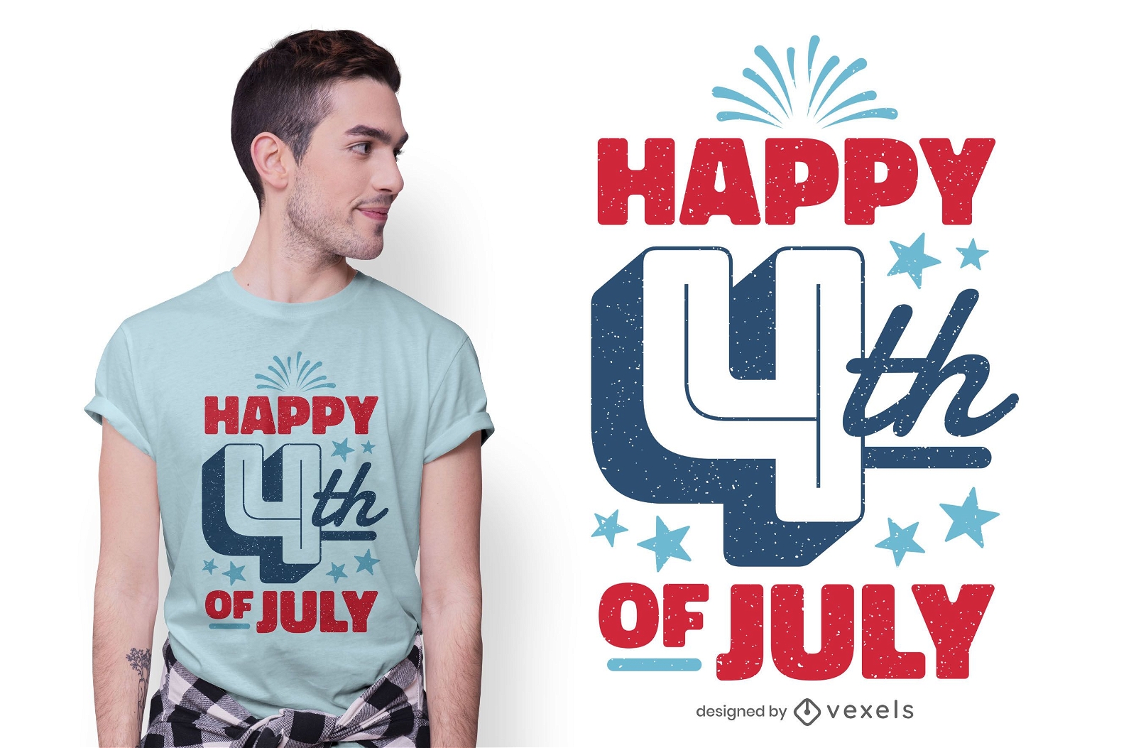 Feliz 4 de julho design de camisetas