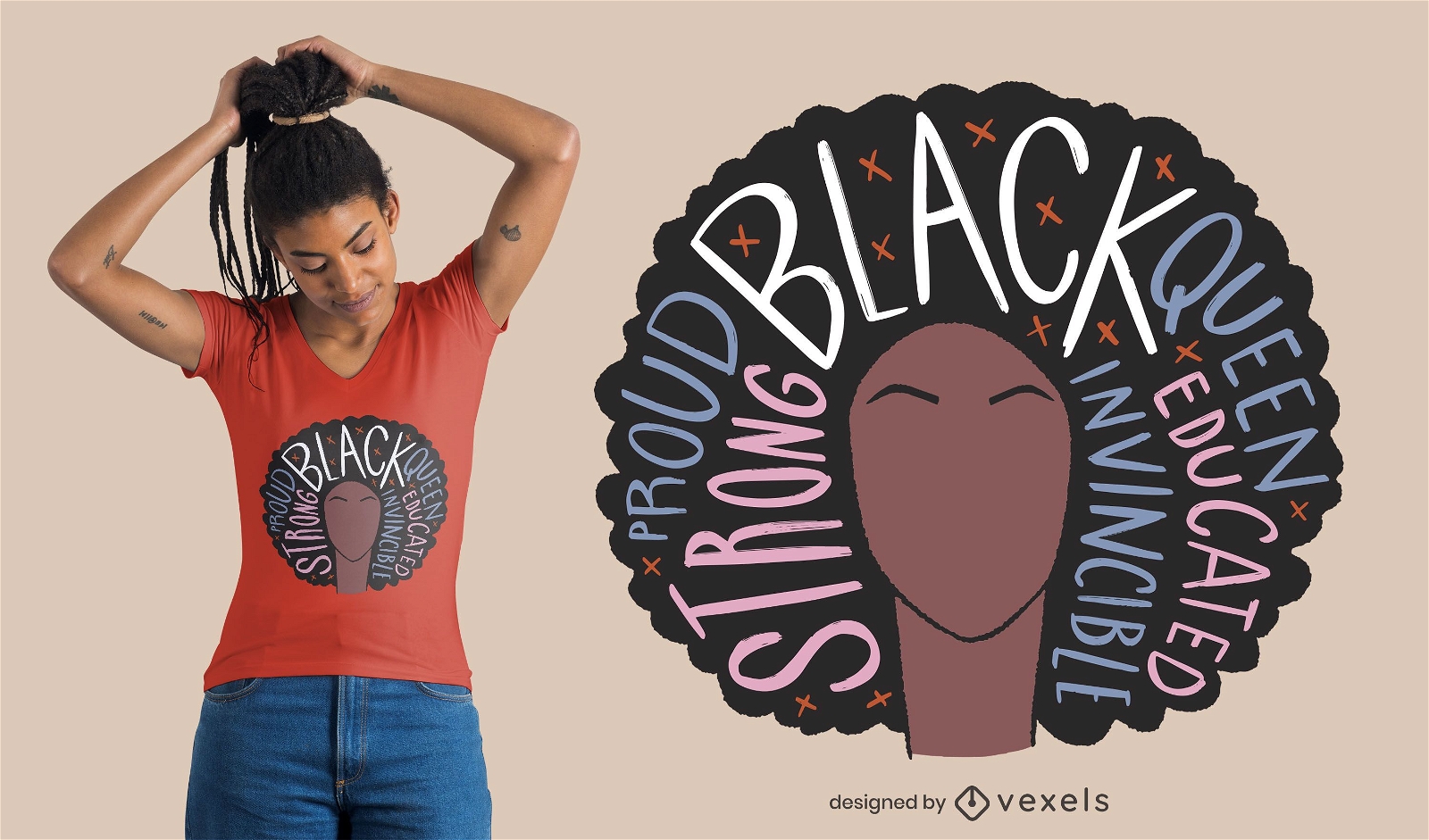 Design de camiseta de mulher negra orgulhosa
