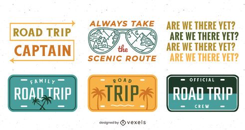 Conjunto de letras de viaje por carretera Conjunto de letras de viaje por carretera