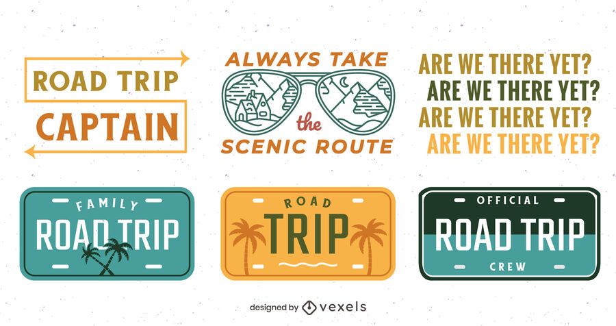 Conjunto de letras de viaje por carretera Conjunto de letras de viaje por carretera