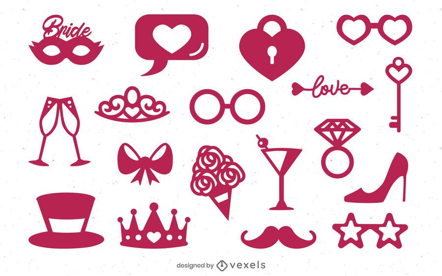 Bachelorette party elements set Bachelorette party elements set