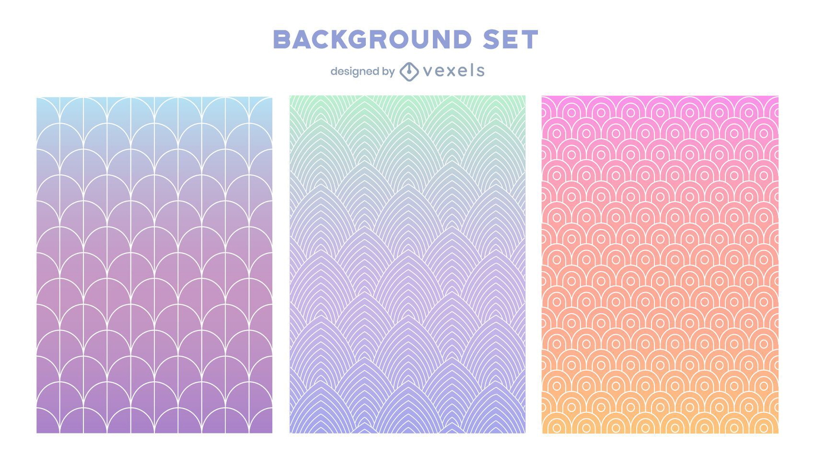 Gradient pastel background set