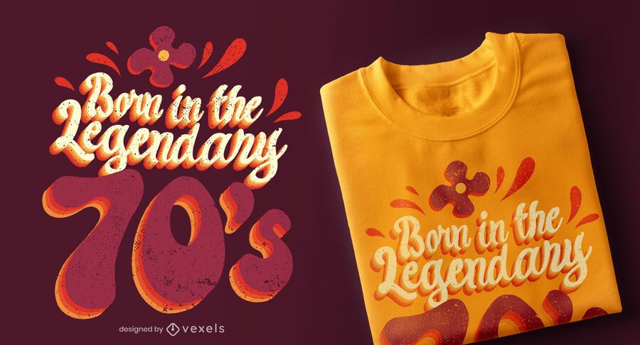 Design lendário do t-shirt dos anos 70 Design lendário do t-shirt dos anos 70