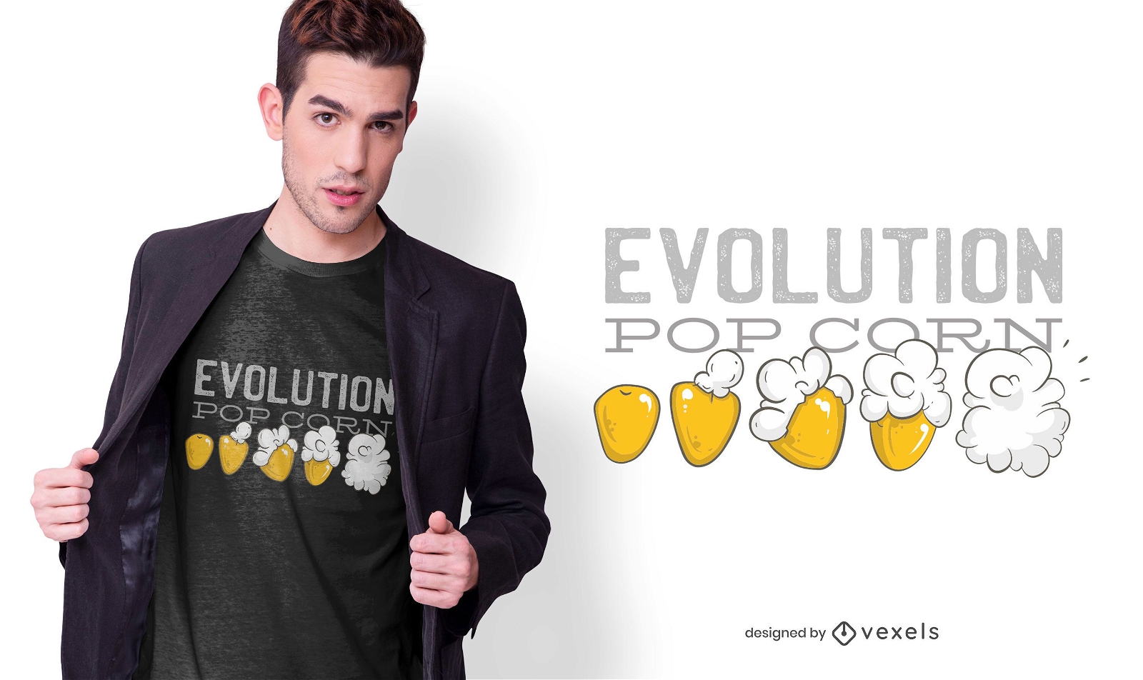 Dise?o de camiseta Pop Corn Evolution