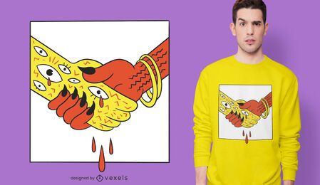 Design de camiseta do Devil Handshake