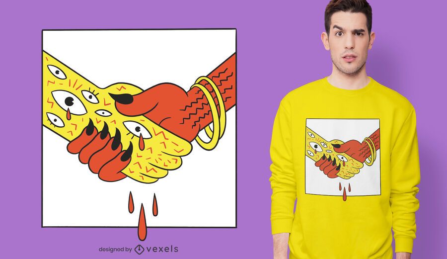 Devil Handshake T-shirt Design Devil Handshake T-shirt Design