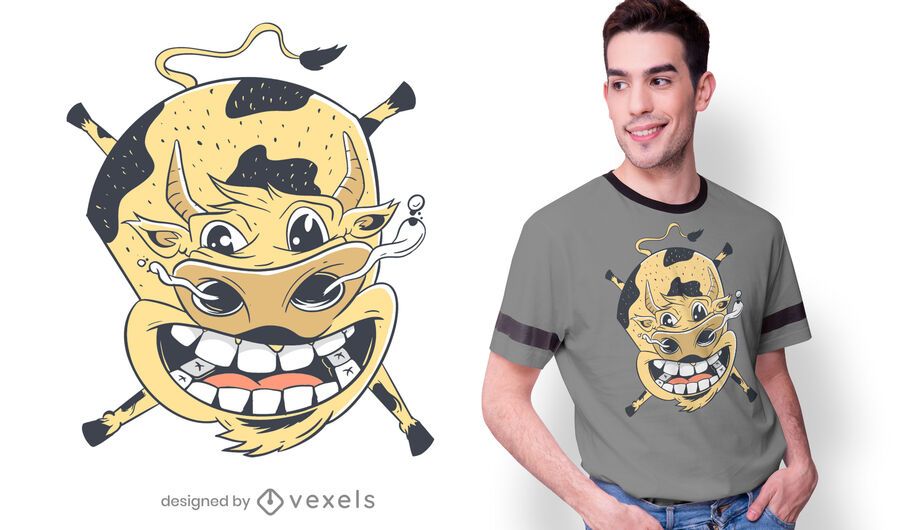 Design de t-shirt de vaca voadora Design de t-shirt de vaca voadora