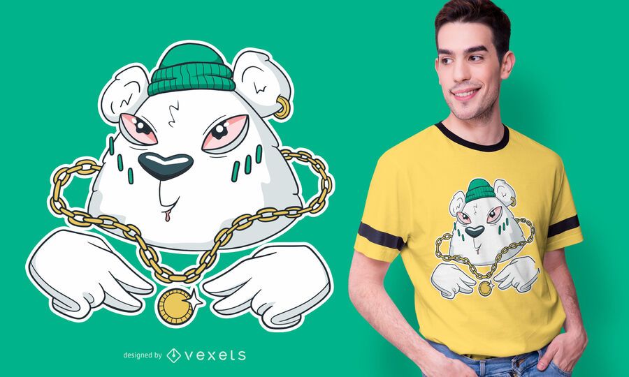 Projeto do t-shirt do urso de Gangsta Projeto do t-shirt do urso de Gangsta