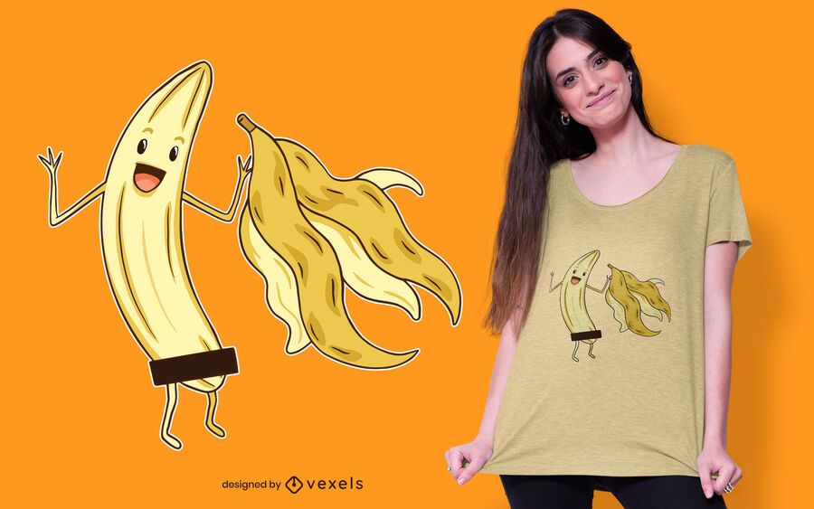 Design de camiseta nua de banana Design de camiseta nua de banana