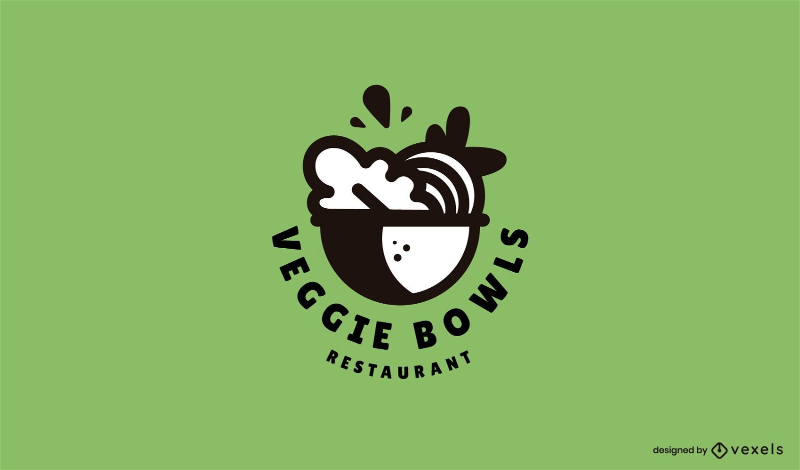 Veggie Bowl Restaurant Logo Vorlage