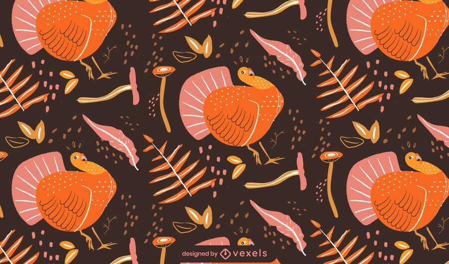 Diseño de patrón de pavo de acción de gracias Diseño de patrón de pavo de acción de gracias