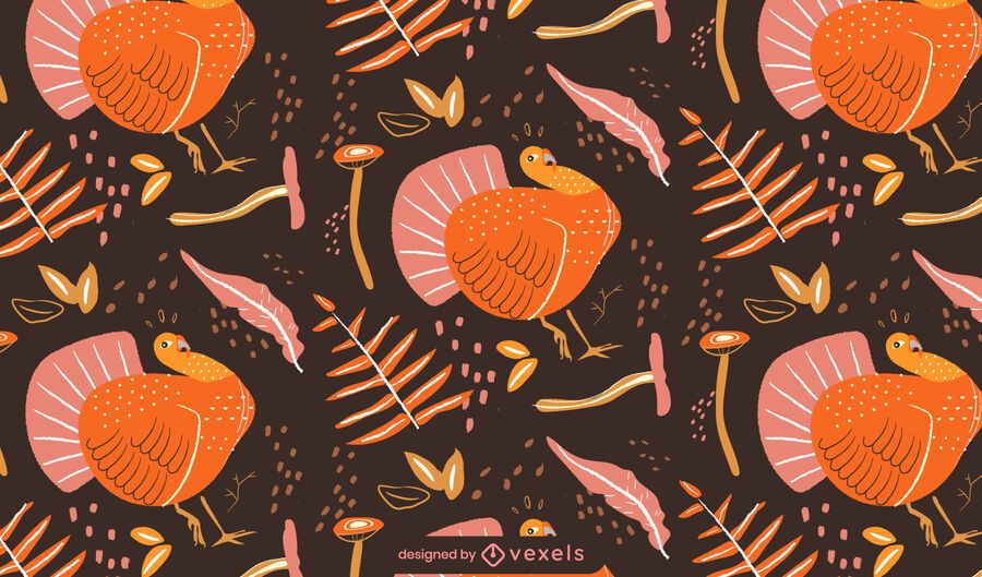 Thanksgiving Turkey Pattern Design Vector Download