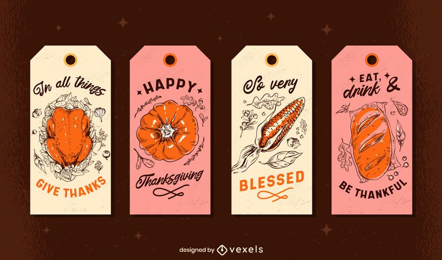 Thanksgiving tags set Thanksgiving tags set