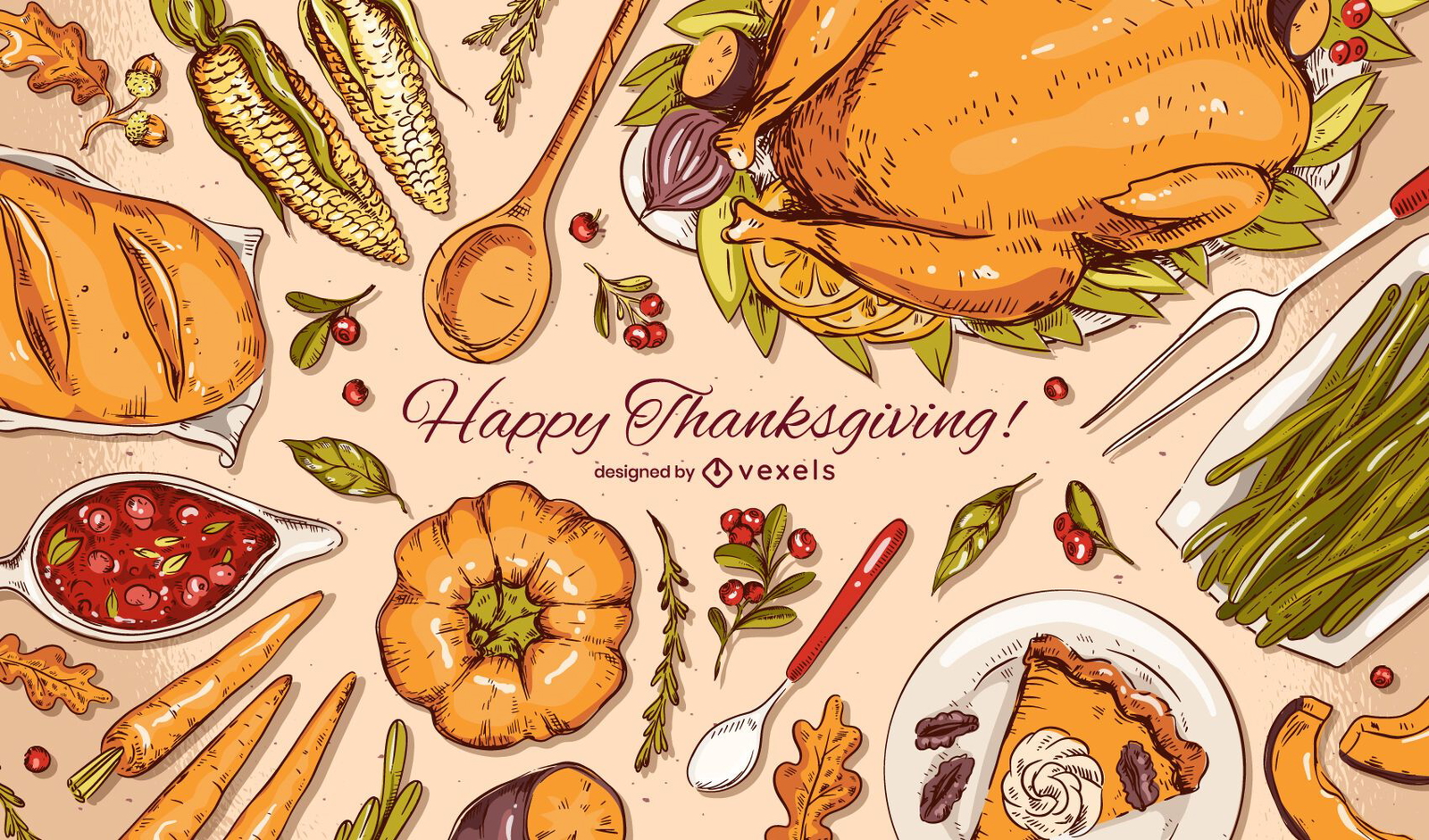 Happy thanksgiving background design