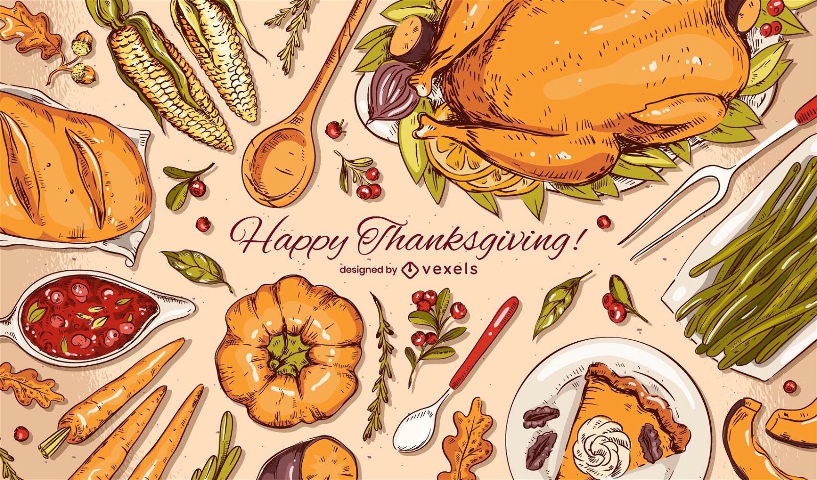 Happy Thanksgiving Hintergrund Design