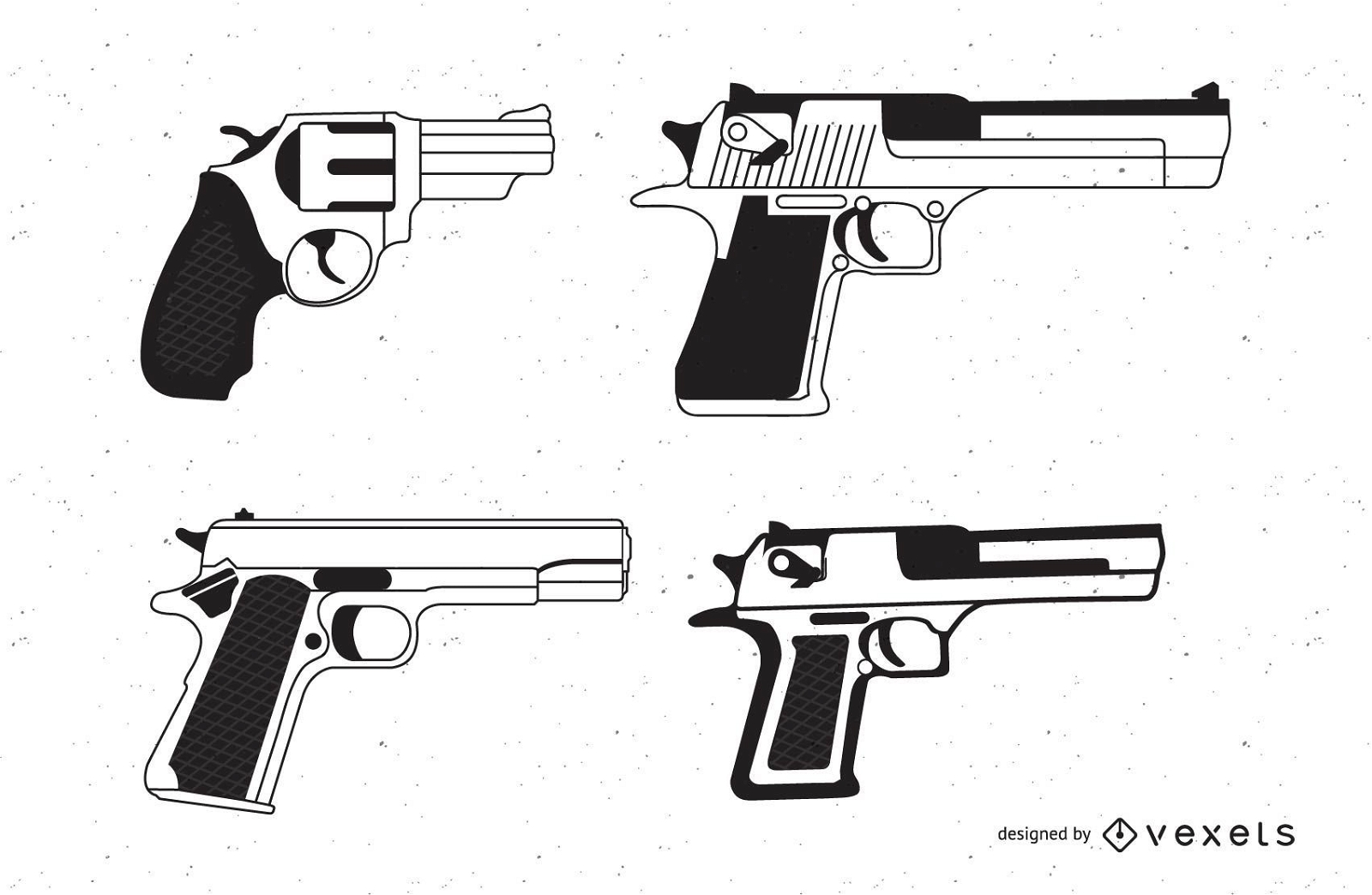 Conjunto de diseños de armas