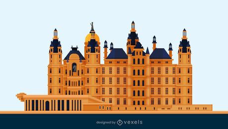 Diseño plano del castillo de Schwerin Diseño plano del castillo de Schwerin