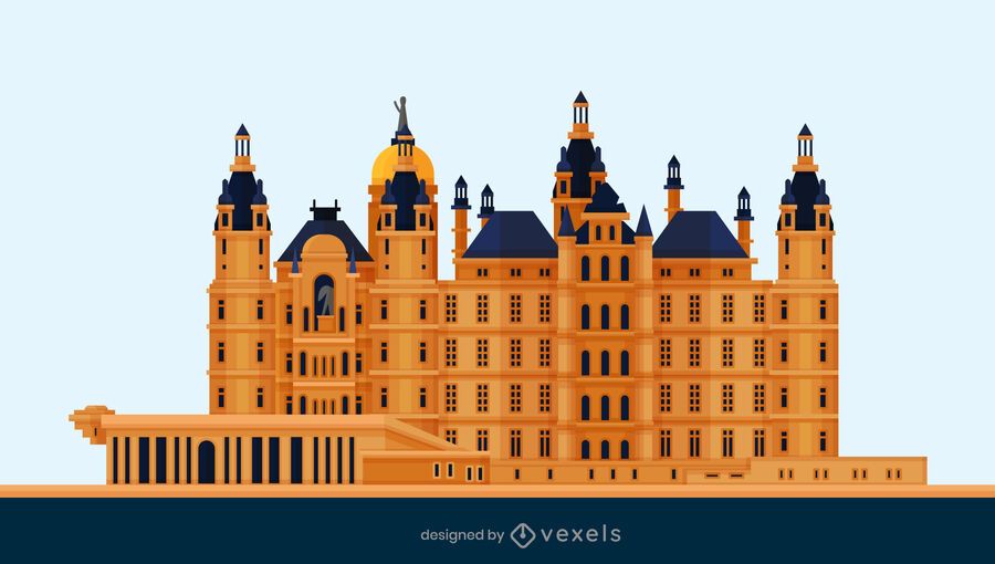 Diseño plano del castillo de Schwerin Diseño plano del castillo de Schwerin