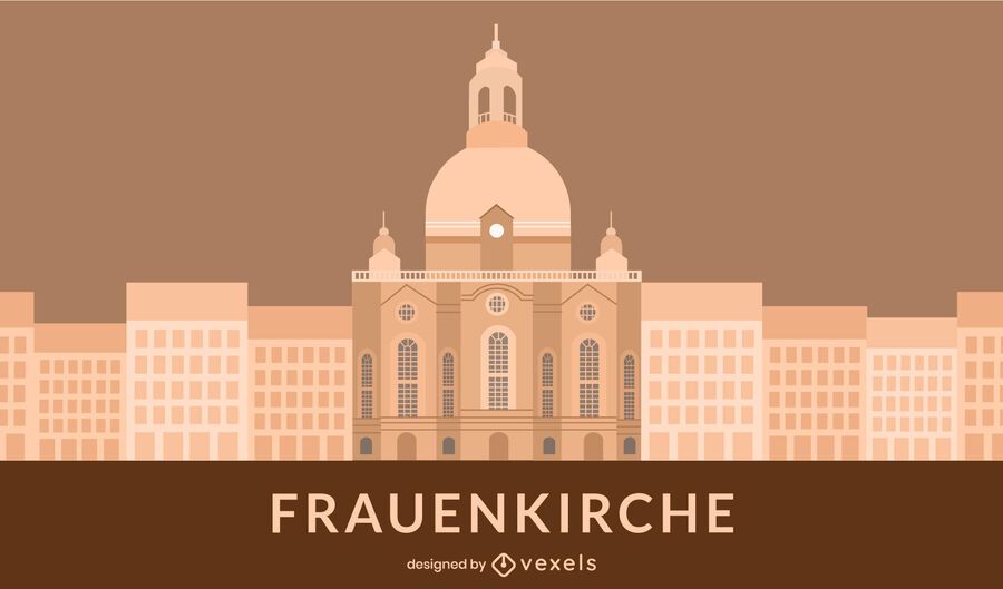 Edificio de la Iglesia Frauenkirche de estilo plano Edificio de la Iglesia Frauenkirche de estilo plano