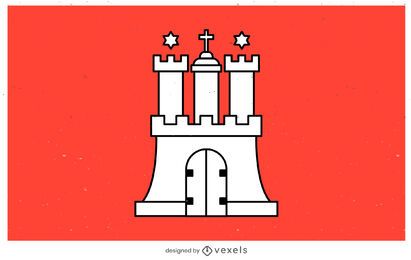 Diseño de la bandera del estado de Hamburgo Diseño de la bandera del estado de Hamburgo