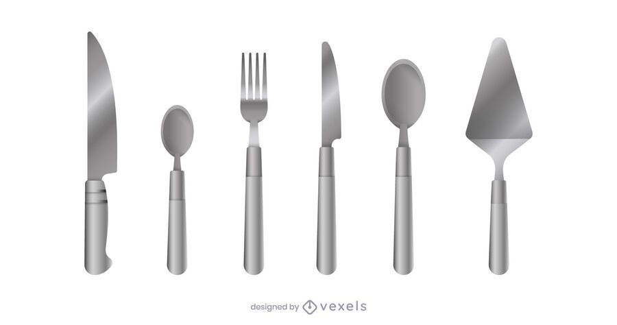 Realistic kitchen cutlery set Realistic kitchen cutlery set