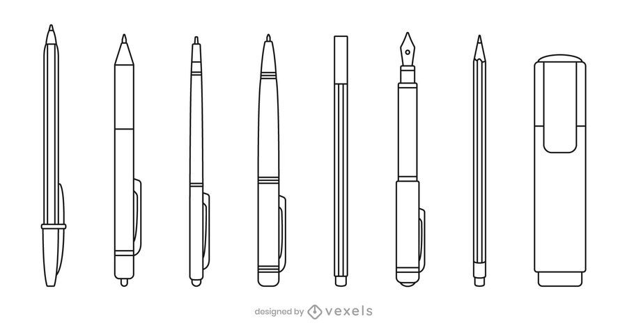 Writing supplies stroke set Writing supplies stroke set